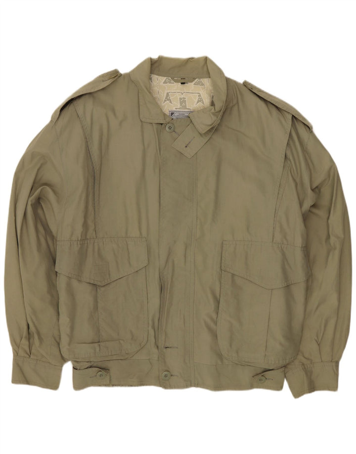Vintage Mens Military Jacket IT 50 Large Khaki Cotton
