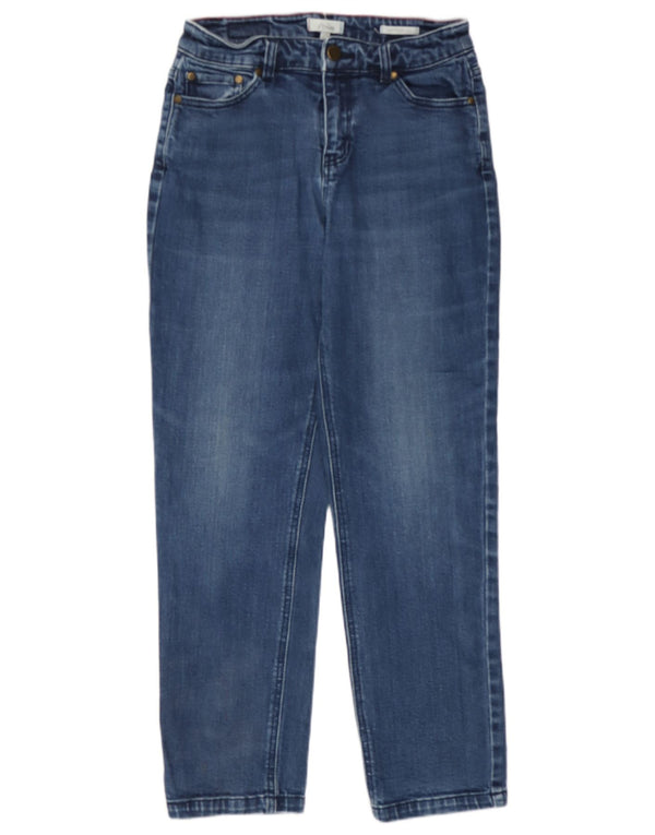 Joules Womens Crop Straight Jeans UK 10 Small W27 L26 Blue Cotton