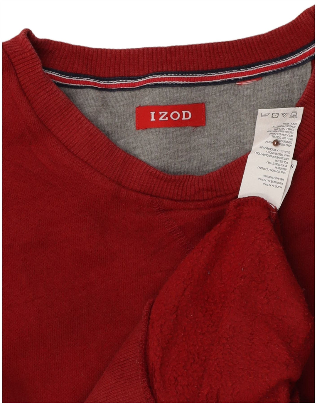 Izod Mens Sweatshirt Jumper Large Red Cotton