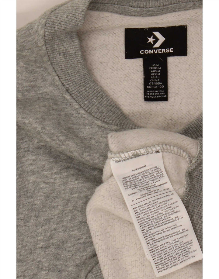 Converse Mens Peanuts Graphic Sweatshirt Jumper Medium Grey Cotton
