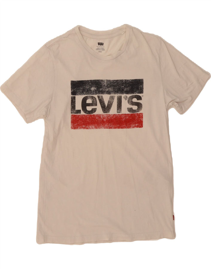 LEVI'S Mens Graphic T-Shirt Top Small White Cotton Vintage Levi's and Second-Hand Levi's from Messina Hembry 