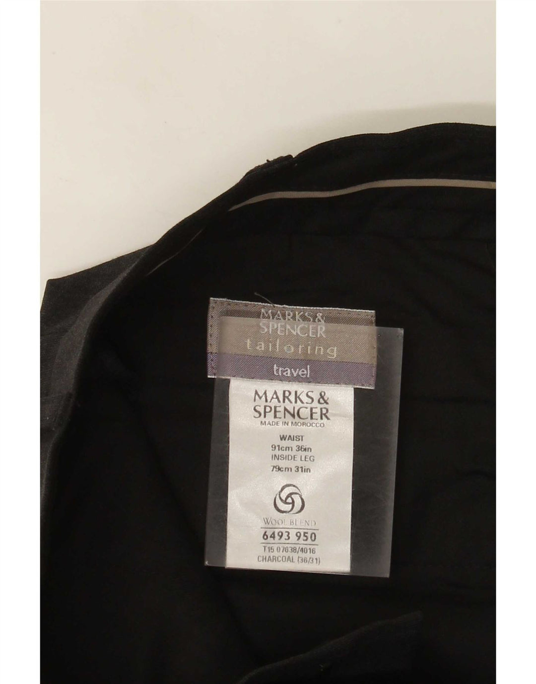 Marks & Spencer Mens Tailored Pegged Suit Trousers W36 L31 Grey Polyester