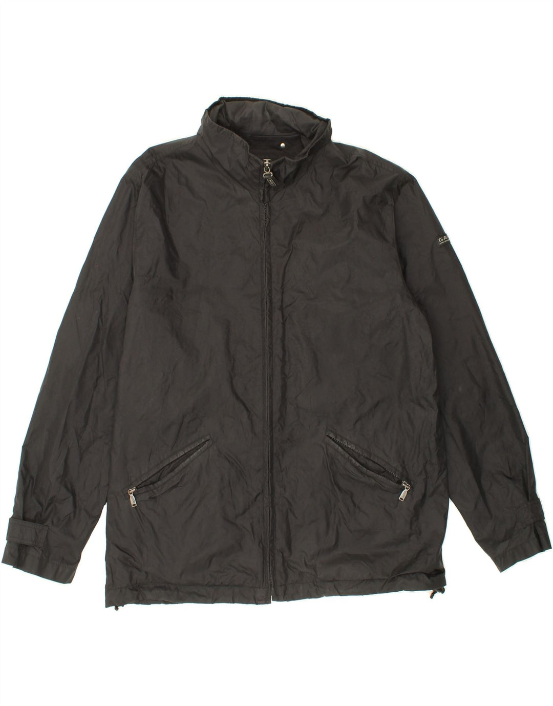 GAS Mens Rain Jacket UK 40 Large Black Nylon Vintage Gas and Second-Hand Gas from Messina Hembry 