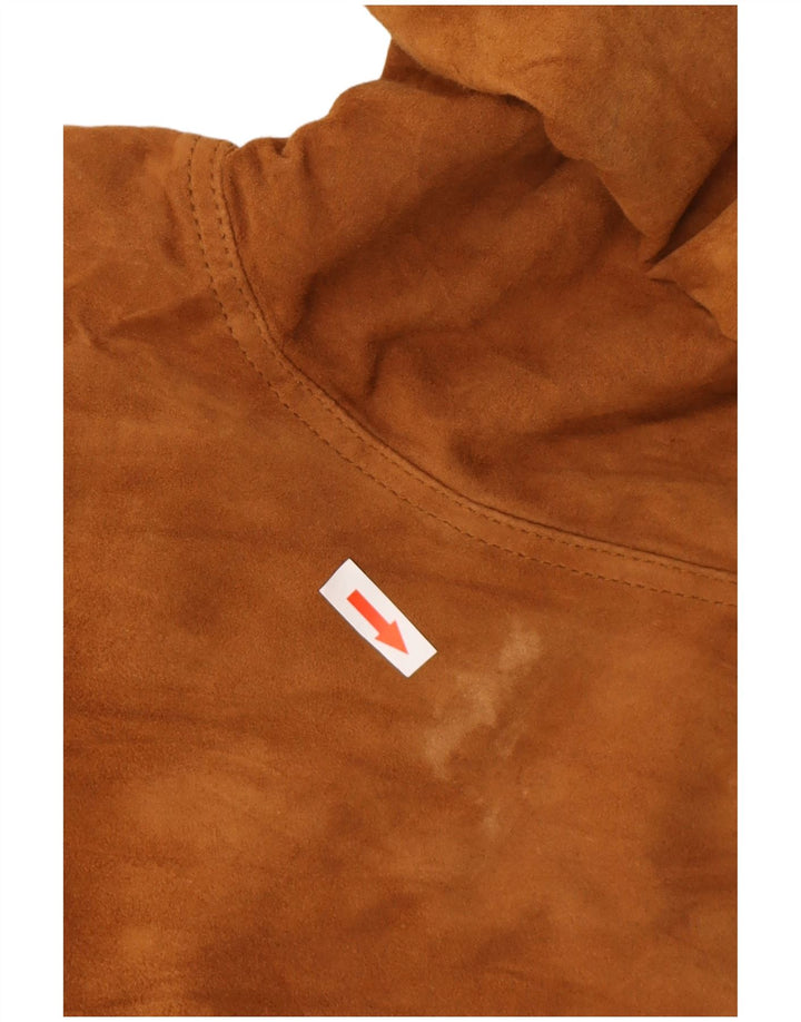 Vintage Mens Suede Bomber Jacket IT 56 3XL Brown Suede