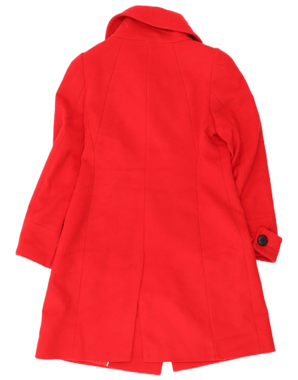 Coast Womens Double Breasted Coat UK 12 Medium Red Wool