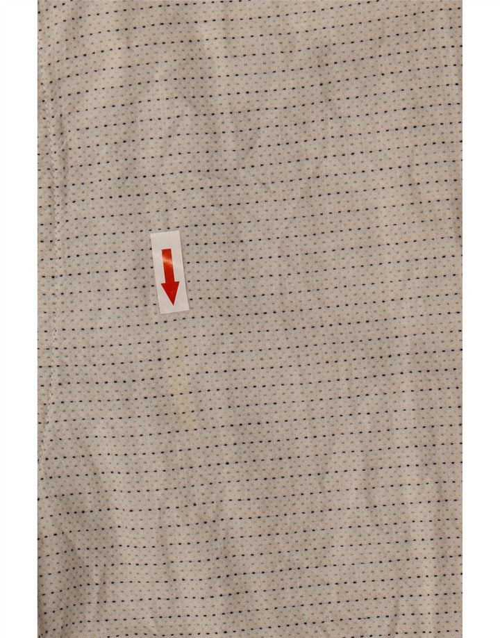 Jack & Jones Mens Short Sleeve Shirt Medium Off White Spotted Cotton