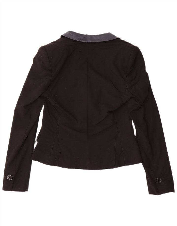 Karen Millen Womens 1 Button Blazer Jacket UK 10 Small Black Wool