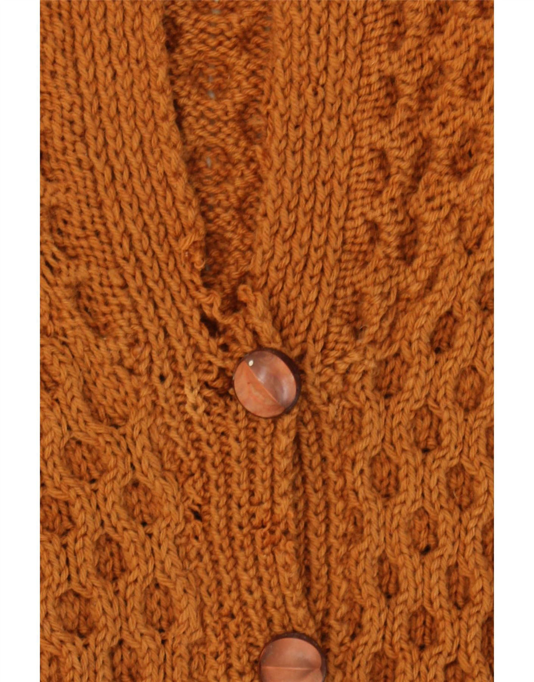Vintage Mens Cardigan Sweater UK 14 Medium Brown
