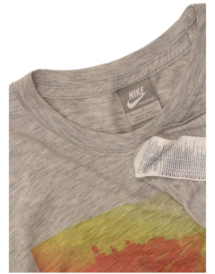 Nike Mens Graphic T-Shirt Top Medium Grey Flecked Polyester