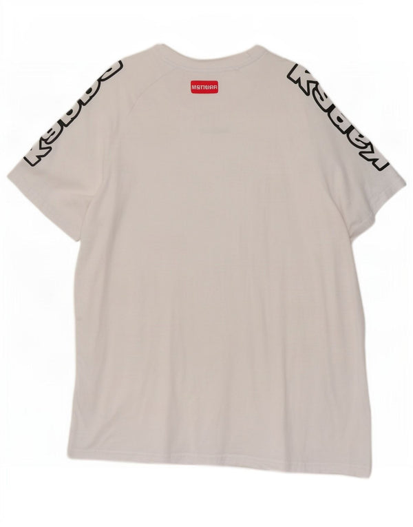 Kappa Mens Graphic T-Shirt Top XL White Cotton