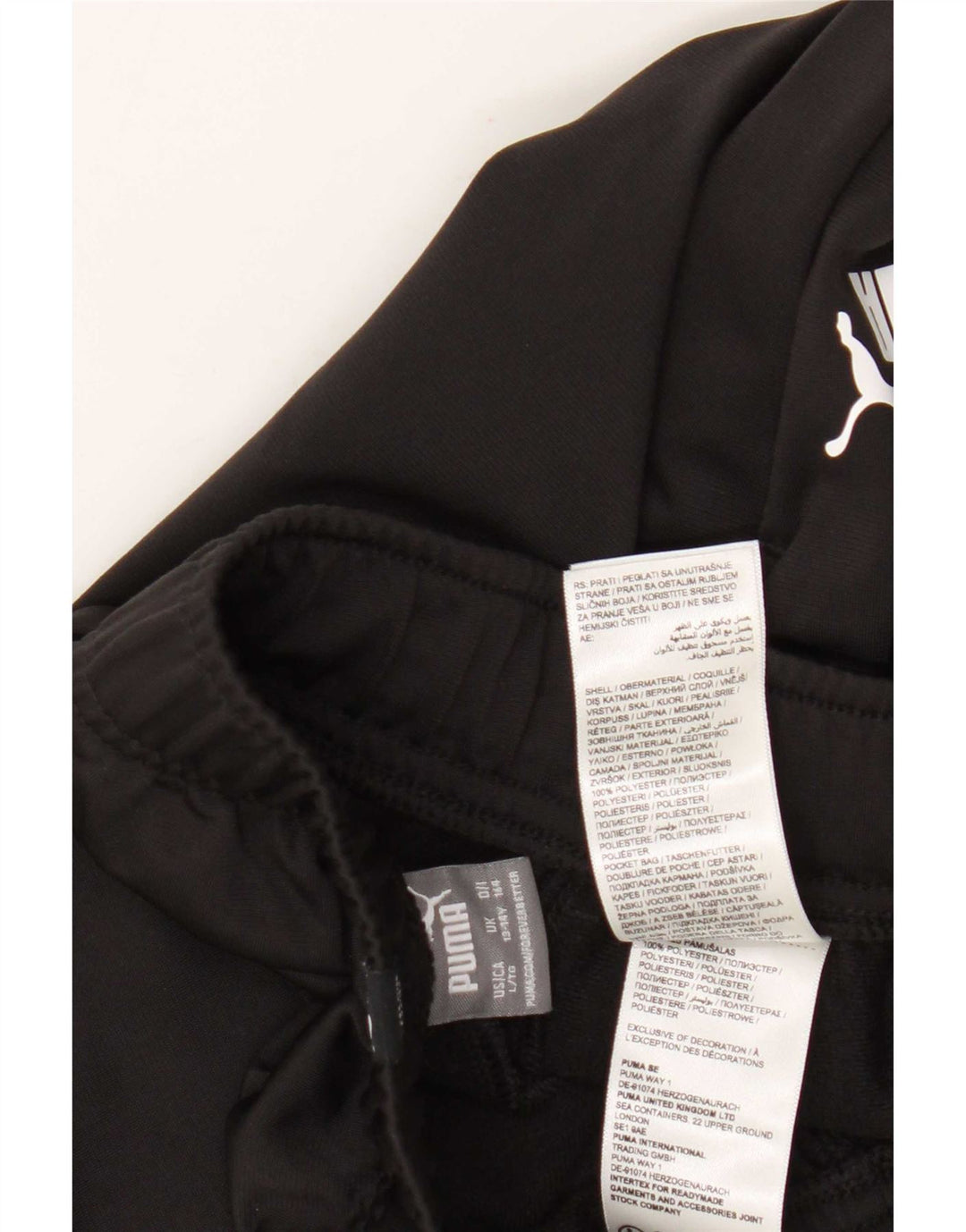 Puma Boys Tracksuit Trousers Joggers 13-14 Years Black Polyester