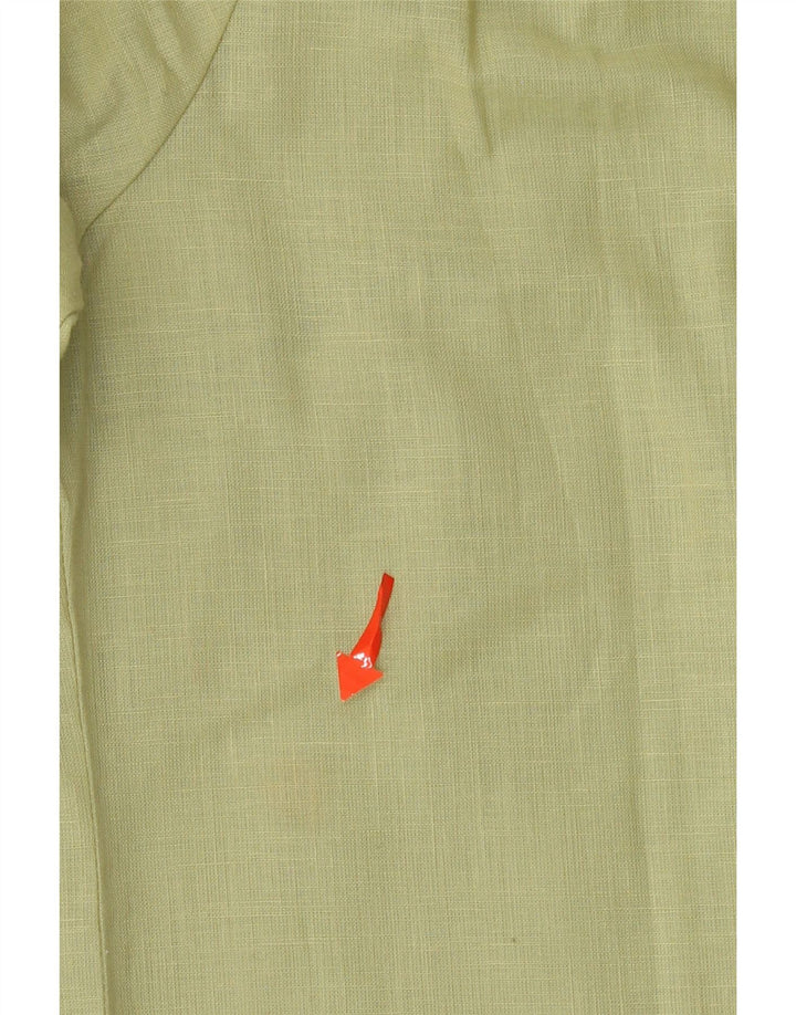 Vintage Womens 3/4 Sleeve Ruffle Front Blouse Top EU 40 Medium Khaki Heart