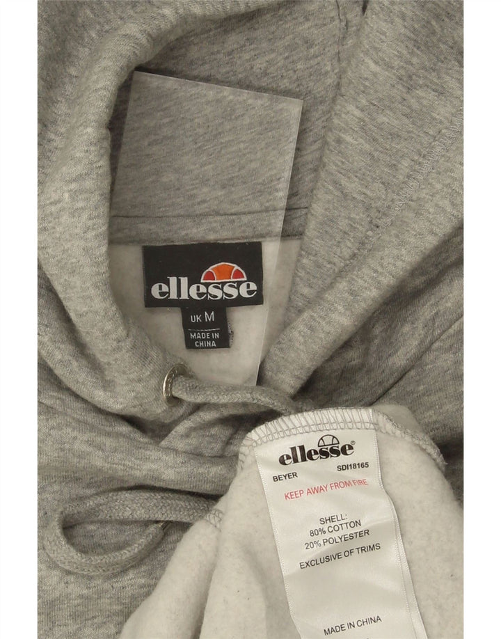 ELLESSE Mens Graphic Hoodie Jumper Medium Grey Cotton Vintage Ellesse and Second-Hand Ellesse from Messina Hembry 