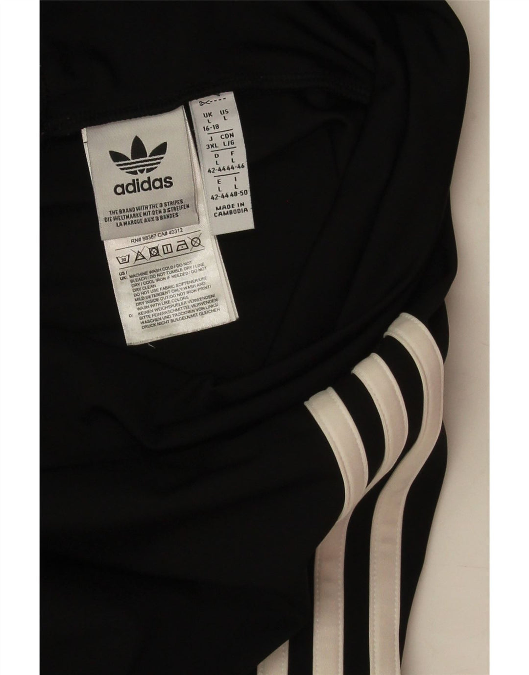 Adidas Womens Leggings UK 16/18 Large Black Polyester