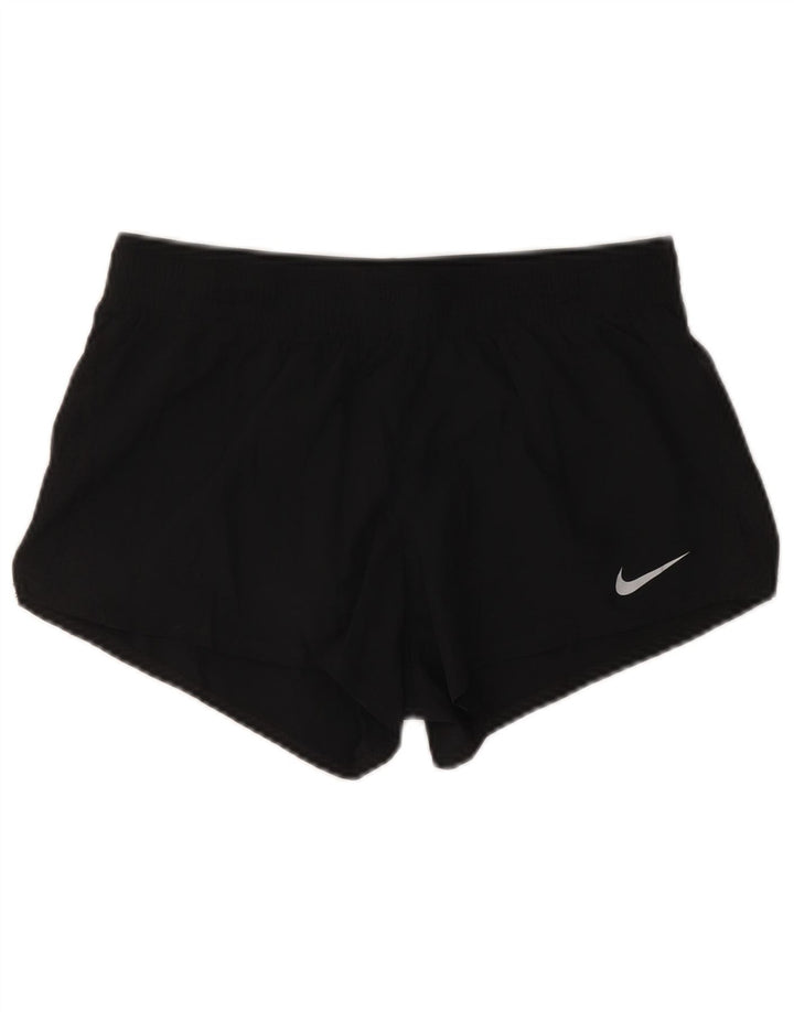 NIKE Womens Dri Fit Sport Shorts UK 12 Medium Black Polyester
