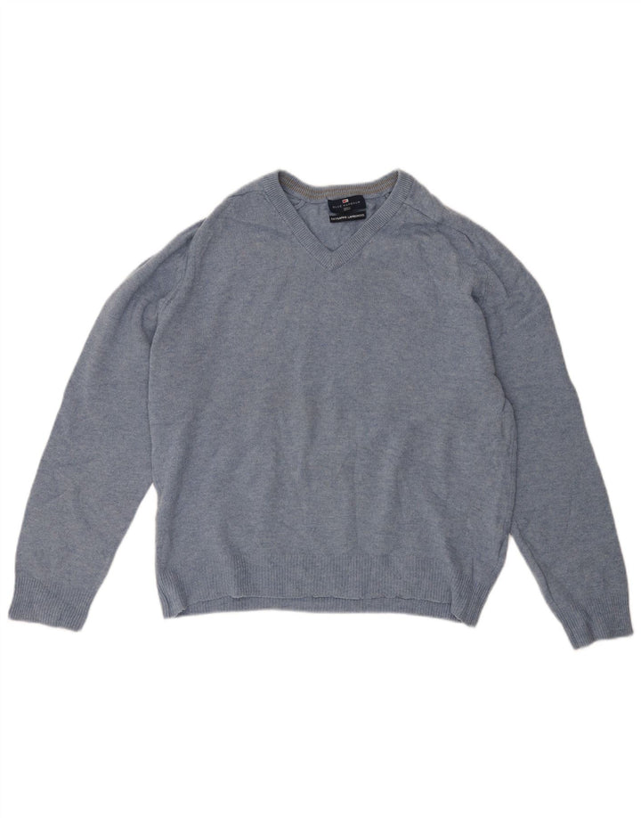 Marks & Spencer Mens Blue Harbour V-Neck Jumper Sweater Medium Blue