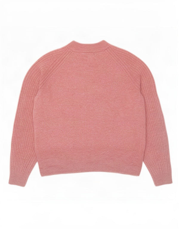 Marks & Spencer Womens Oversized Crew Neck Jumper Sweater UK 10 Small Pink