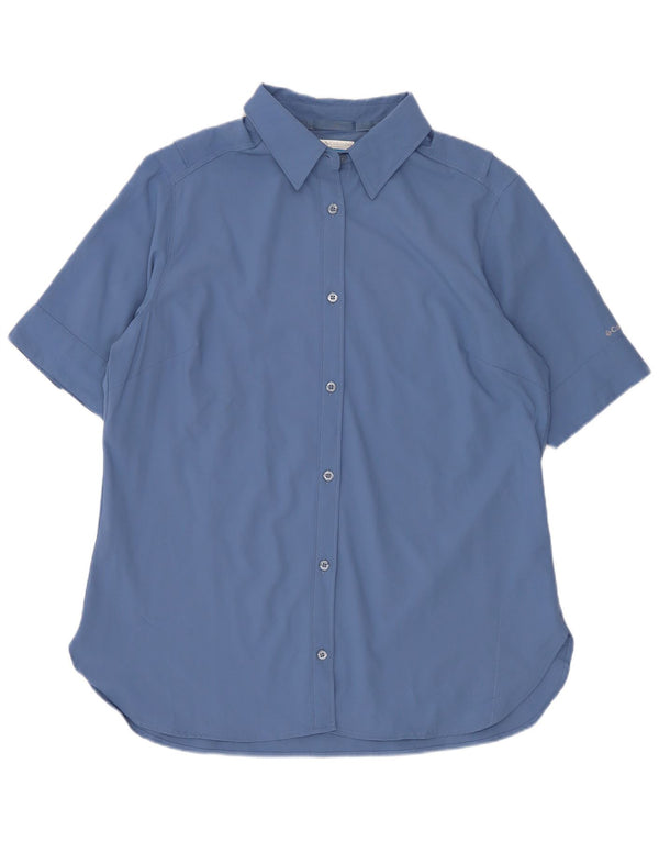 Columbia Womens Short Sleeve Shirt UK 14 Medium Blue Polyester