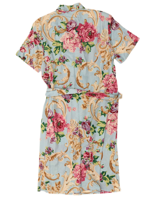 Elle Womens Shirt Dress IT 44 Medium Blue Floral