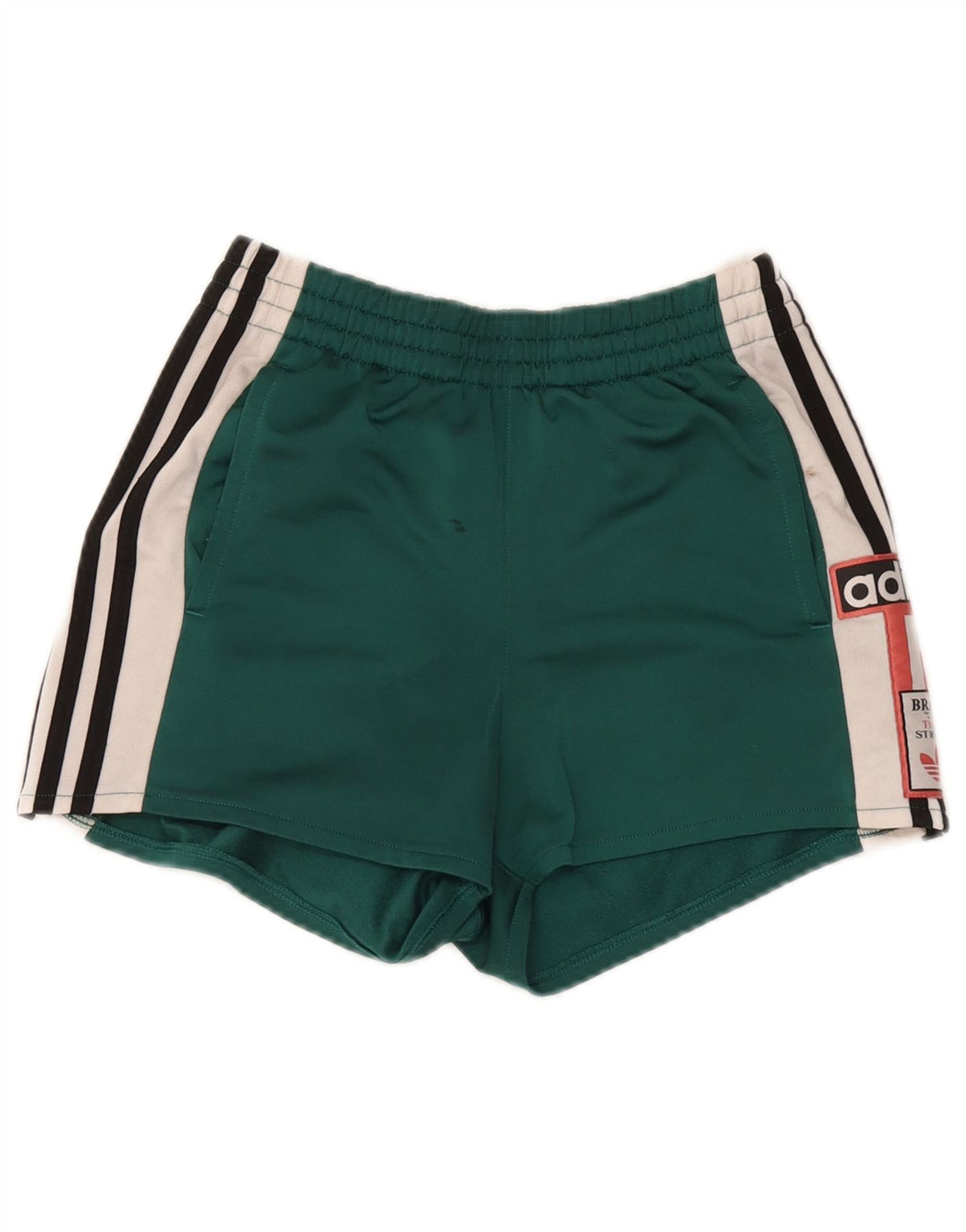 Adidas Womens Graphic Sport Shorts Medium Green Colourblock Polyester