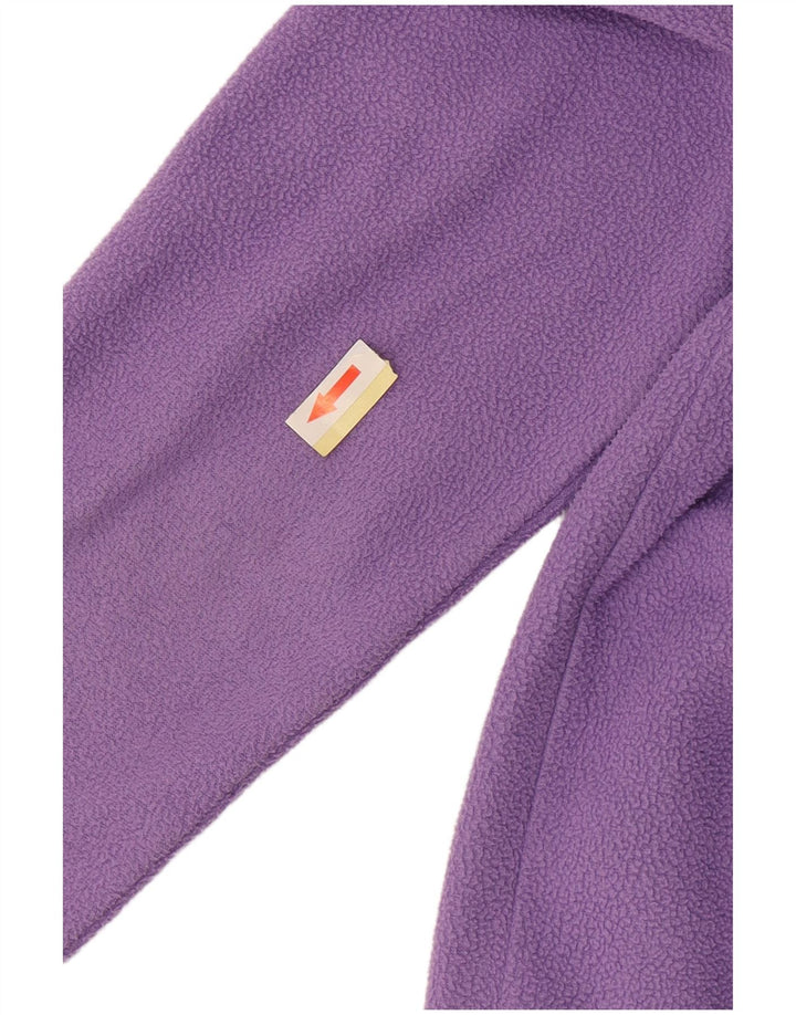CHAMPION Girls Zip Neck Fleece Jumper 10-11 Years Medium Purple Polyester