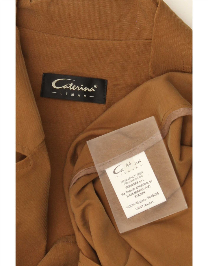 Caterina Womens 2 Button Sleeveless Blazer Jacket IT 44 Medium Beige