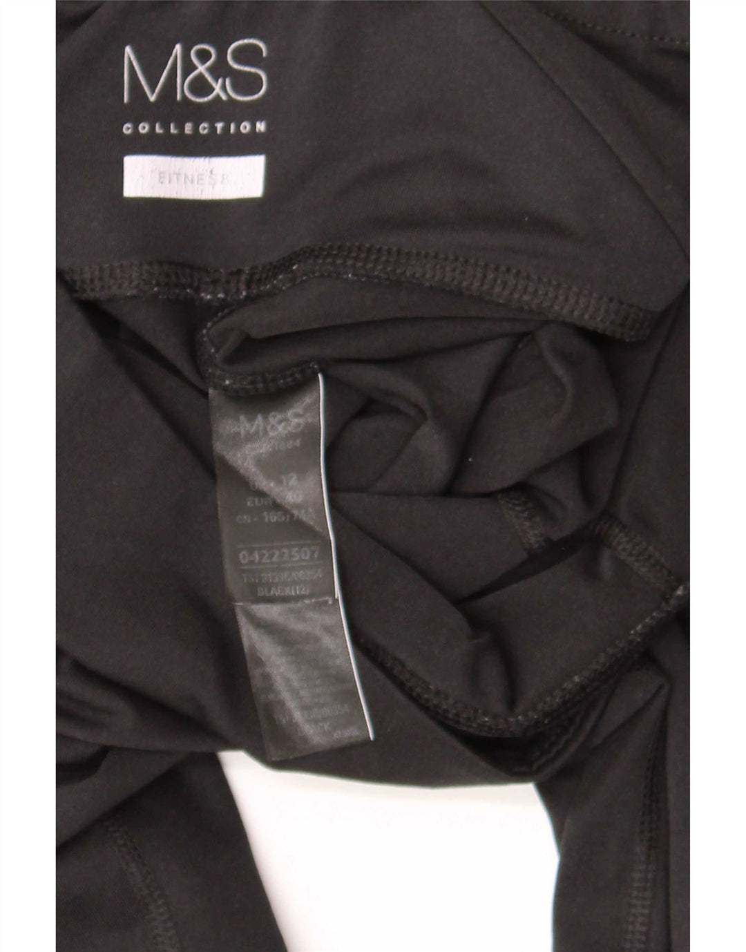 Marks & Spencer Womens Leggings UK 12 Medium Black Polyester