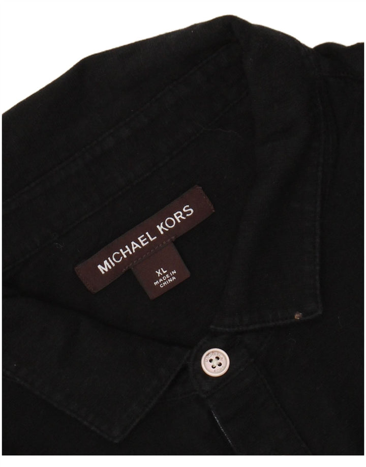 MICHAEL KORS Mens Polo Shirt XL Black