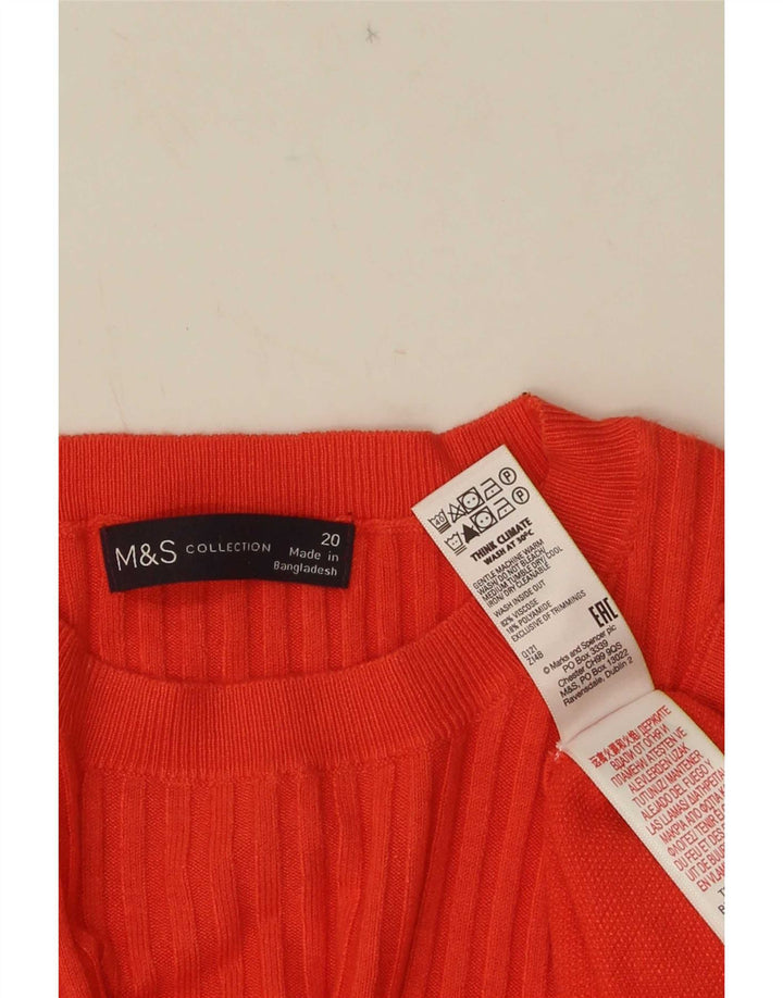 Marks & Spencer Womens Blouse Top UK 20 2XL Orange Viscose