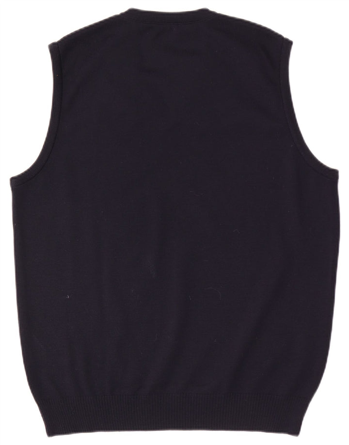 Maerz Muenchen Mens Vest Tank Top IT 50 Medium Navy Blue Wool