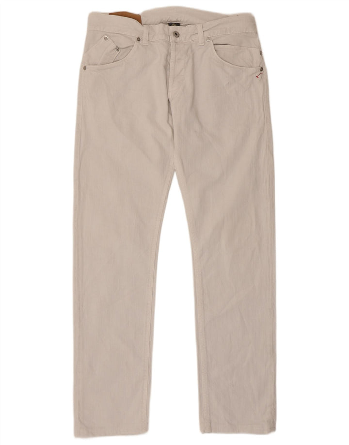Dondup Mens Sam Straight Jeans W34 L32 White Cotton