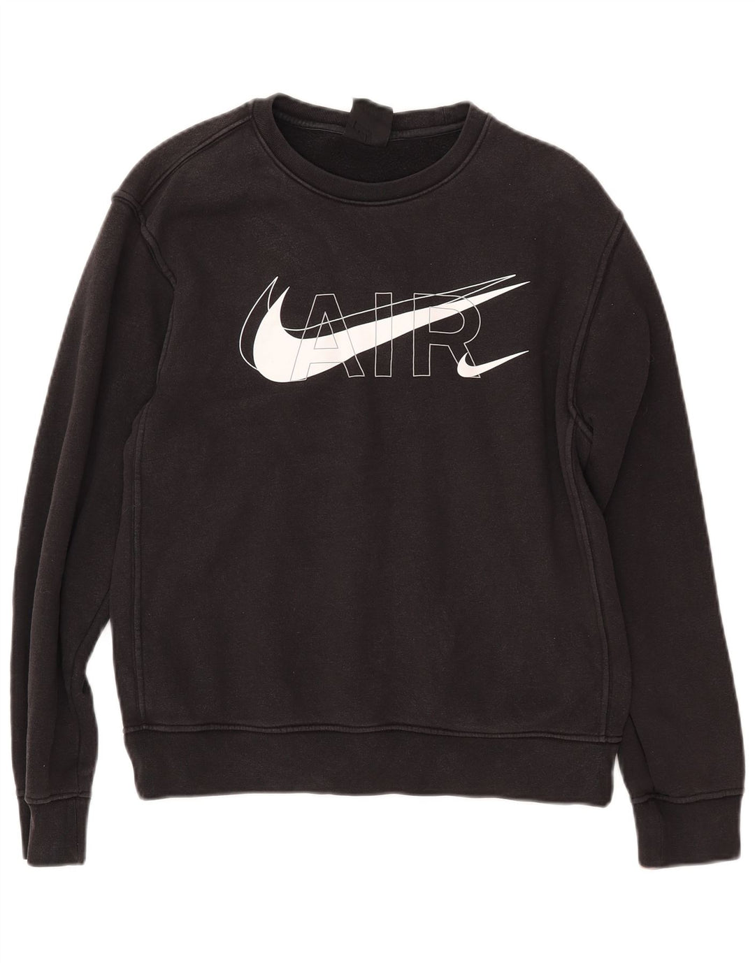 NIKE Womens Oversized Graphic Sweatshirt Jumper UK 10 Small Black Cotton