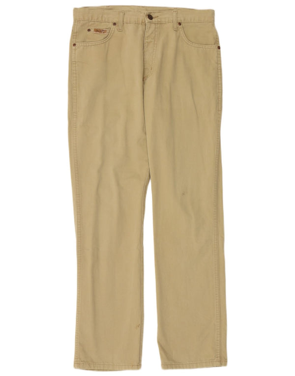 WRANGLER Mens Texas Straight Casual Trousers W34 L32 Beige Cotton