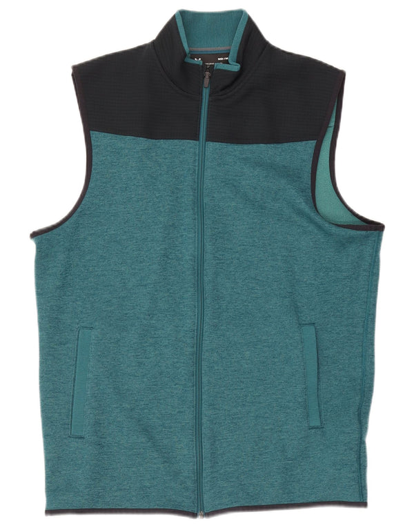 Under Armour Mens Sleeveless Tracksuit Top Jacket Medium Green Colourblock