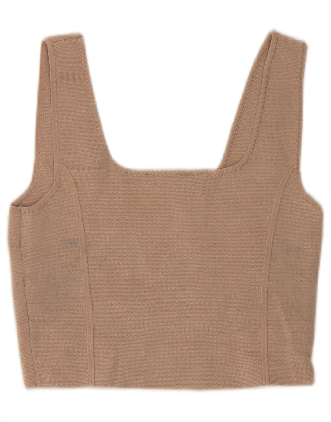Zara Womens Crop Top UK 12 Medium Beige Nylon