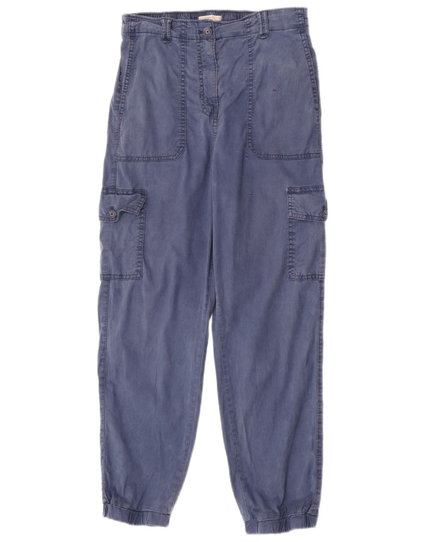 Marks & Spencer Womens Joggers Cargo Trousers UK 10 Small W26 L28 Navy Blue