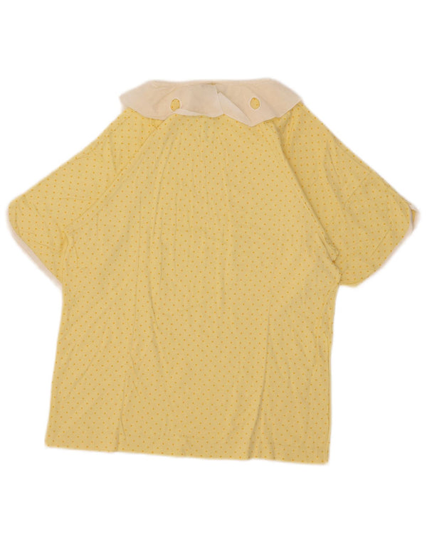 Vintage Womens Blouse Top US 4 Small Yellow Spotted Cotton