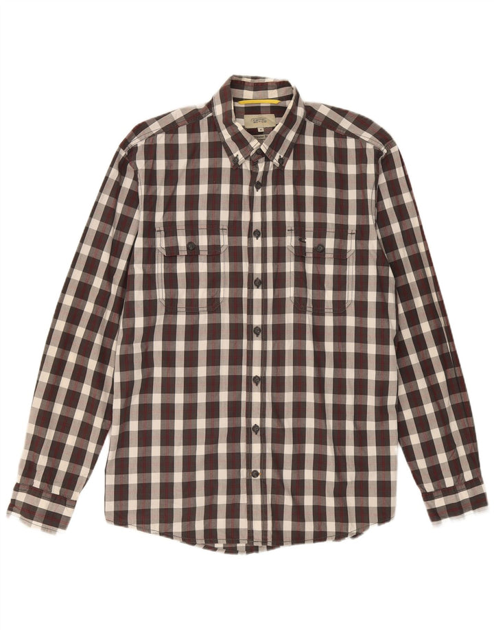 CAMEL ACTIVE Mens Regular Fit Shirt Medium Grey Check Cotton