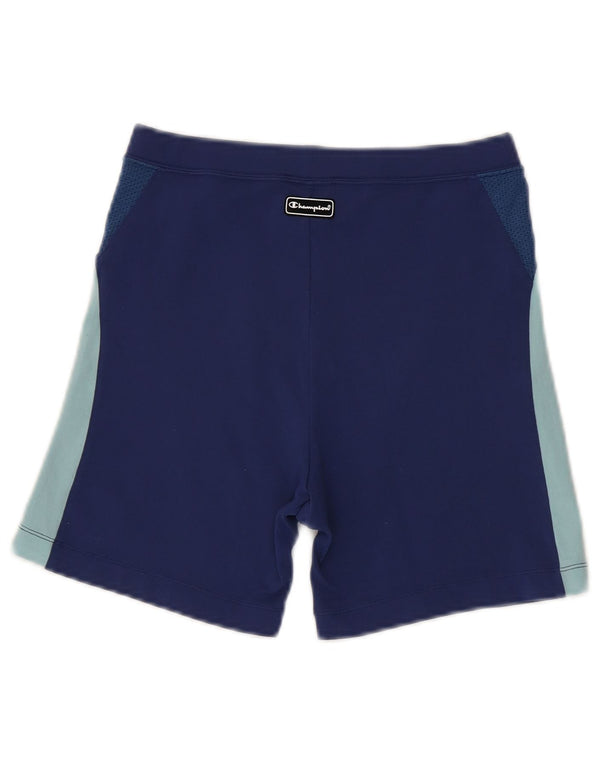 CHAMPION Boys Sport Shorts 11-12 Years Large Navy Blue Colourblock Nylon