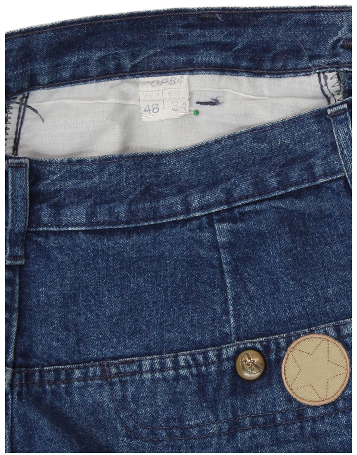 POP 84 Womens High Waist Tapered Jeans IT 48 XL W34 L32 Blue Cotton