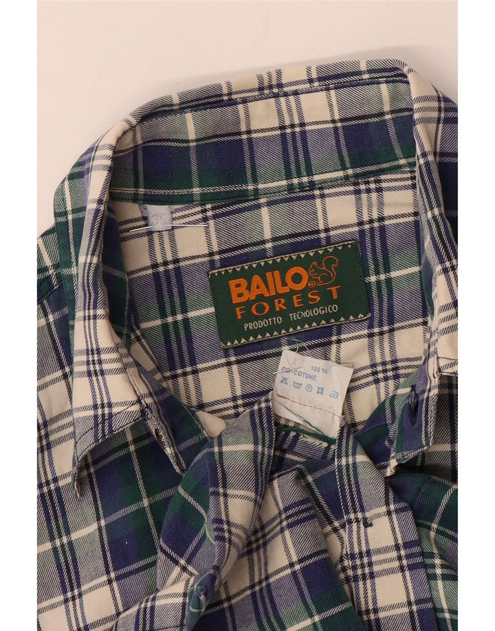 Bailo Mens Shirt Size 39 Medium Blue Check Cotton