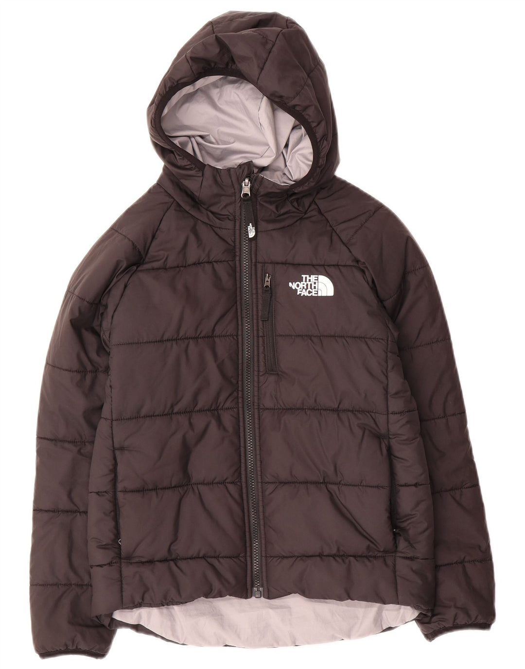 THE NORTH FACE Girls Hooded Padded Jacket 9-10 Years Medium  Black