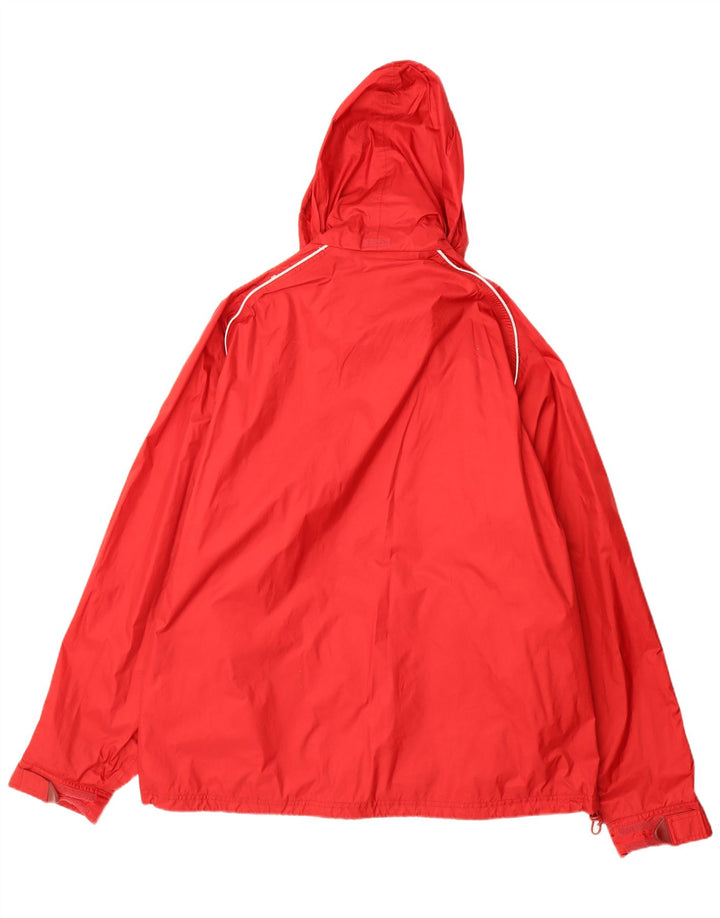 Adidas Mens Hooded Rain Jacket UK 44/46 Large Red Polyamide