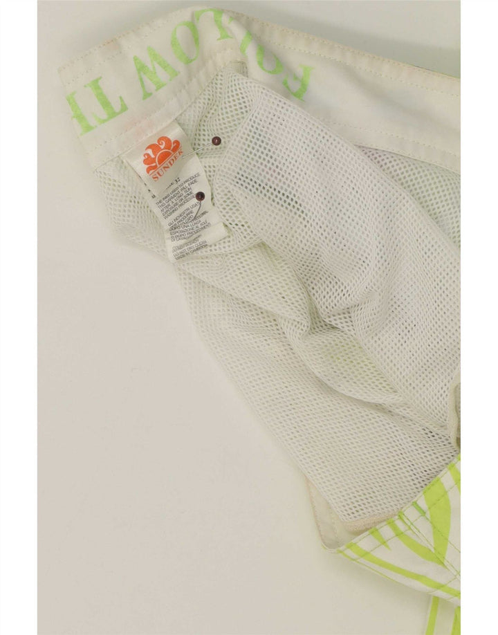 Sundek Mens Swimming Shorts Medium Green Floral Polyester