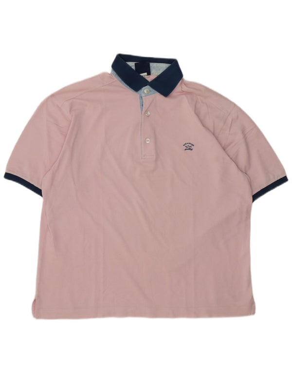 Paul & Shark Mens Yachting Polo Shirt Large Pink Cotton