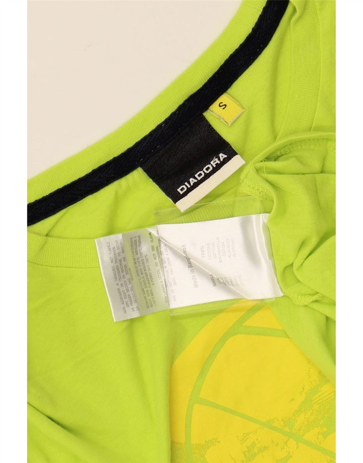 DIADORA Mens Graphic T-Shirt Top Small Green Cotton