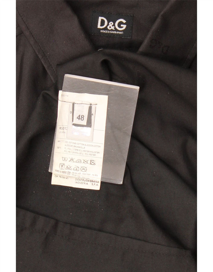 DOLCE & GABBANA Mens Shirt IT 48 Medium Black Cotton