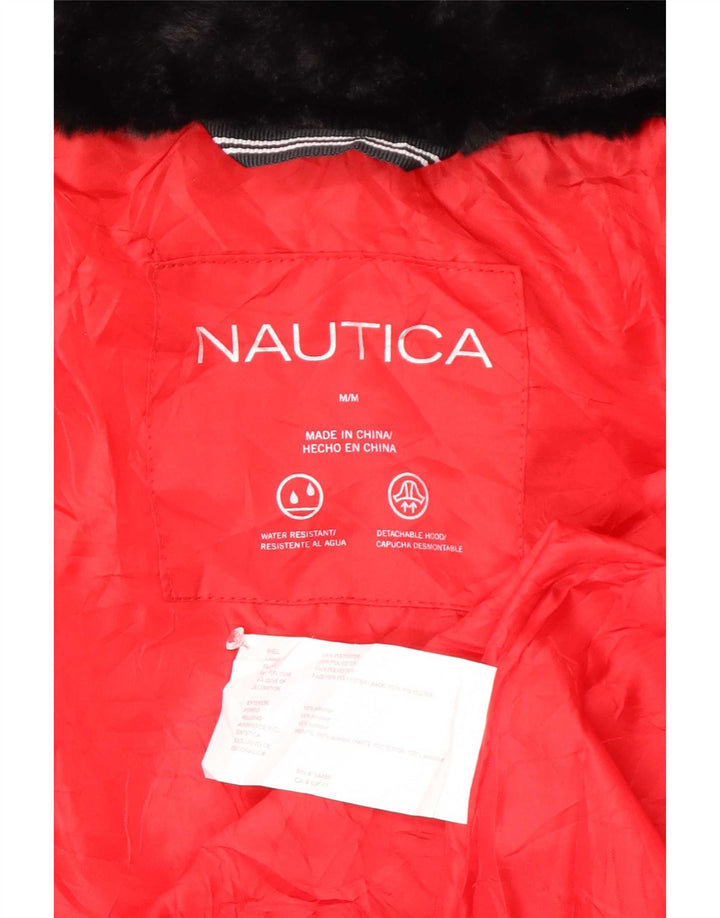 Nautica Womens Hooded Padded Jacket UK 14 Medium Red Polyester