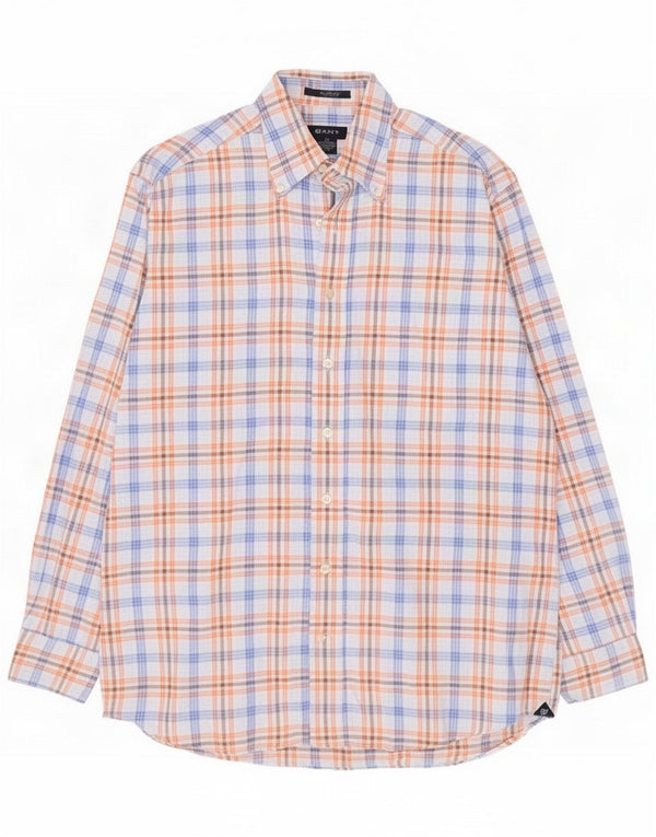 Gant Mens Flannel Shirt Medium Multicoloured Check Cotton