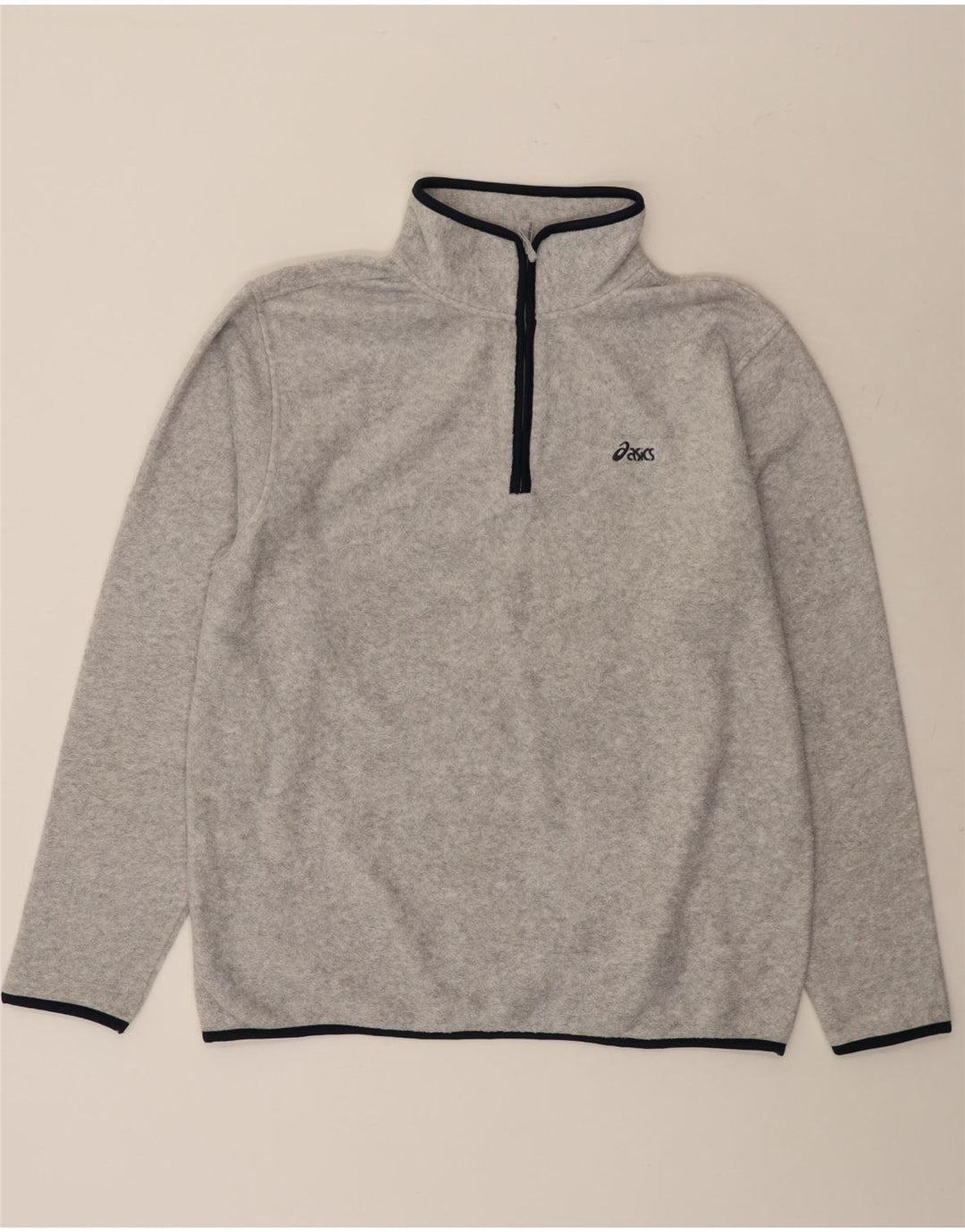 Asics Mens Zip Neck Fleece Jumper XL Grey Polyester